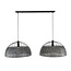 Hanglamp Zwart Bruin Metaal - Armor 2-lichts Ø60cm