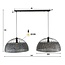 Hanglamp Zwart Bruin Metaal - Armor 2-lichts Ø60cm