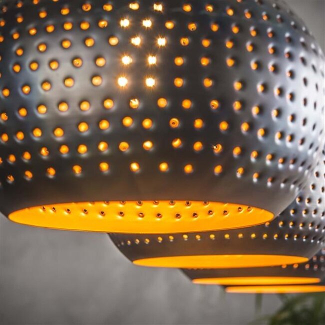 Hanglamp Metaal Zwart Bruin 4 Lichtpunten - Punch