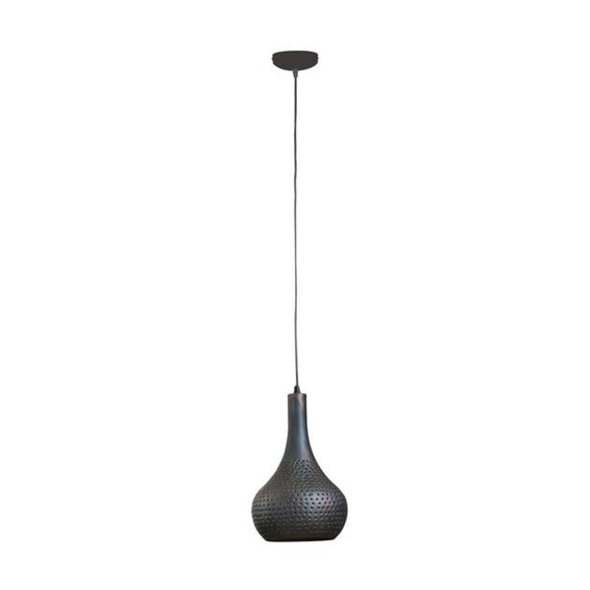 Hanglamp Zwart Bruin Metaal - 1 Lichtpunt Punch Kegel