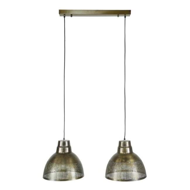 Hanglamp Antiek Brons Metaal 2 Lichtpunten - Screen