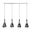 PS-Collection Silver Drop Glass 4L Hanglamp -130x20x150cm - Chromed Glas