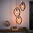 Hanglamp Charcoal Metaal - 3 Lichts Getrapt Turn Around