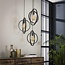 Hanglamp Charcoal Metaal - 3 Lichts Getrapt Turn Around