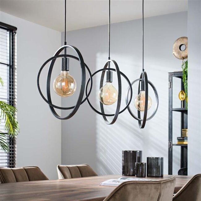Hanglamp Charcoal Metaal 3 Lichtpunten - Turn Around
