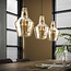 Hanglamp Amber Glas 3 Lichtpunten Oud Zilver - Cone