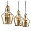 Hanglamp Amber Glas 3 Lichtpunten Oud Zilver - Cone