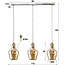 Hanglamp Amber Glas 3 Lichtpunten Oud Zilver - Cone