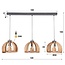 PS-Collection Gebogen Houten Spijlen Hanglamp - Ø30cm - Naturel - Mangohout