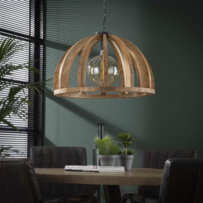 Hanglamp Mangohout Naturel - 1 Lichtpunt Ø60cm Orba