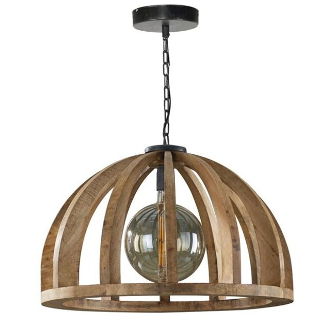 Hanglamp Mangohout Naturel - 1 Lichtpunt Ø60cm Orba