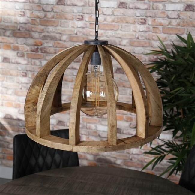 Hanglamp Mangohout Naturel - 1 Lichtpunt Ø60cm Orba