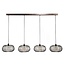 Hanglamp Zwart Nikkel Metaal - 4 Lichts Copper Twist
