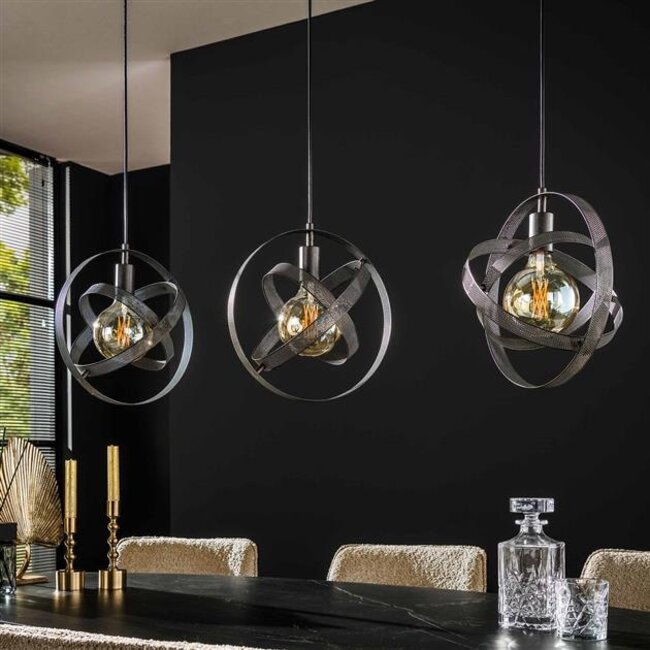 Hanglamp Artic Zwart Metaal 3 Lichtpunten Mesh - Cosmos