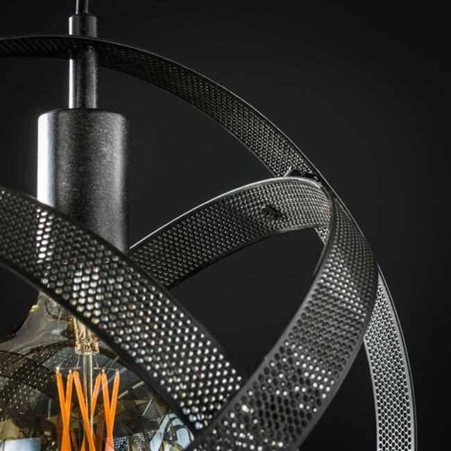 Hanglamp Artic Zwart Metaal 3 Lichtpunten Mesh - Cosmos