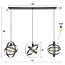 Hanglamp Artic Zwart Metaal 3 Lichtpunten Mesh - Cosmos