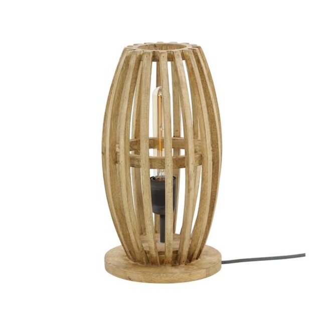 Tafellamp Mangohout Naturel - Orbit 1 Lichtpunt