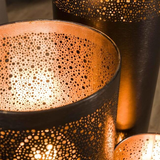 PS-Collection Cosmic Cilinder Vloerlamp - Ø25x120cm - Zwart Nikkel - Metaal