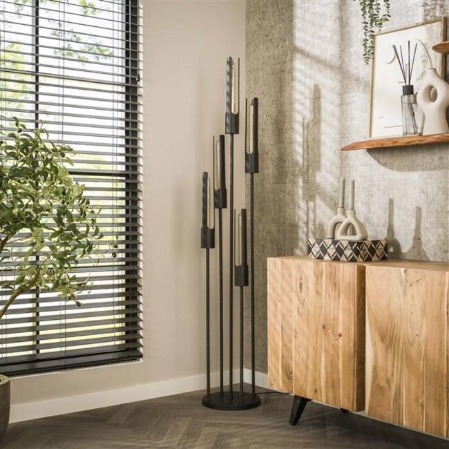 Tube Getrapt 5L Vloerlamp - 30x30x176cm - Zwart - Metaal