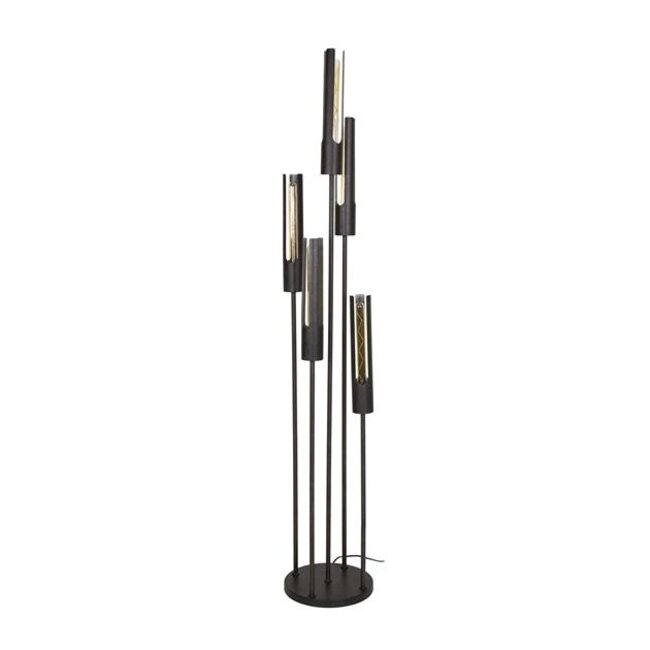 Tube Getrapt 5L Vloerlamp - 30x30x176cm - Zwart - Metaal
