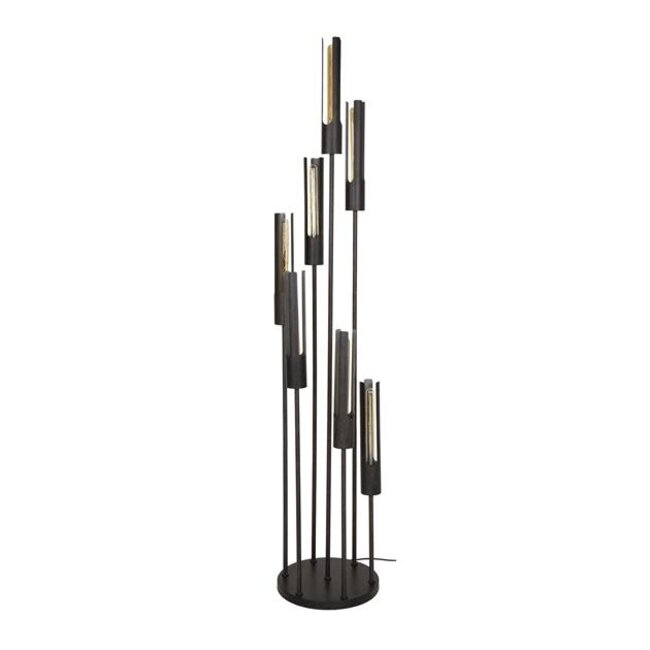 Vloerlamp Artic Zwart Metaal 7 Lichtpunten - Tube