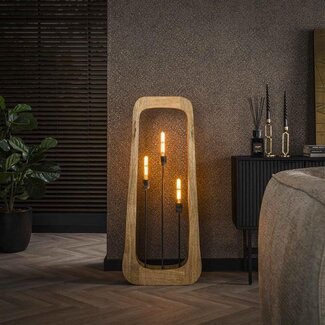 PS-Collection Vloerlamp Mangohout Metaal Bray 3-lichts