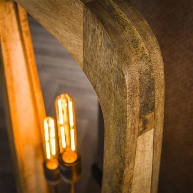 Bray 3L Vloerlamp - 50x14x120cm - Naturel - Mangohout