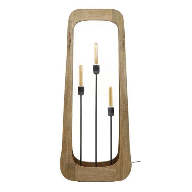 Bray 3L Vloerlamp - 50x14x120cm - Naturel - Mangohout