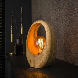 PS-Collection Tafellamp Mangohout Naturel 1 Licht Arch Wood
