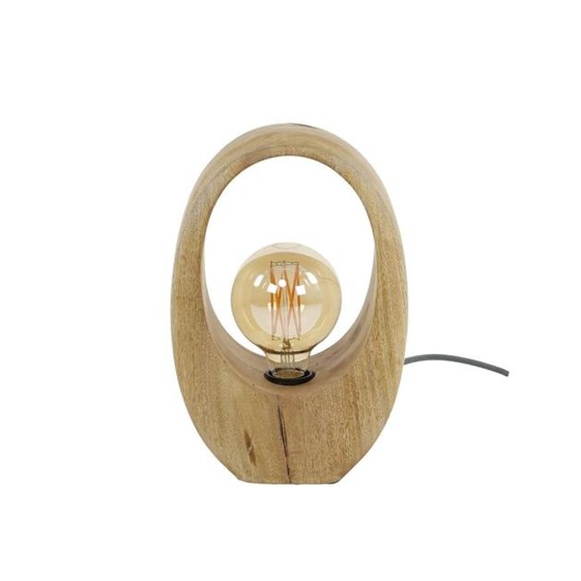 Tafellamp Mangohout Naturel 1 Licht Arch Wood