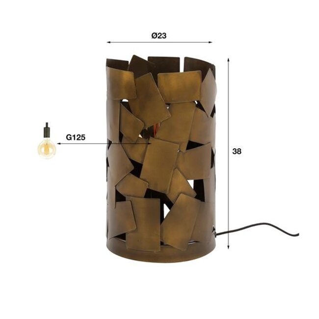 Tafellamp Brons Antiek Metaal 1 Lichtpunt - Patch