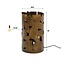 PS-Collection Patch Cylinder 1L Tafellamp - 23x23x38cm - Brons Antiek - Metaal