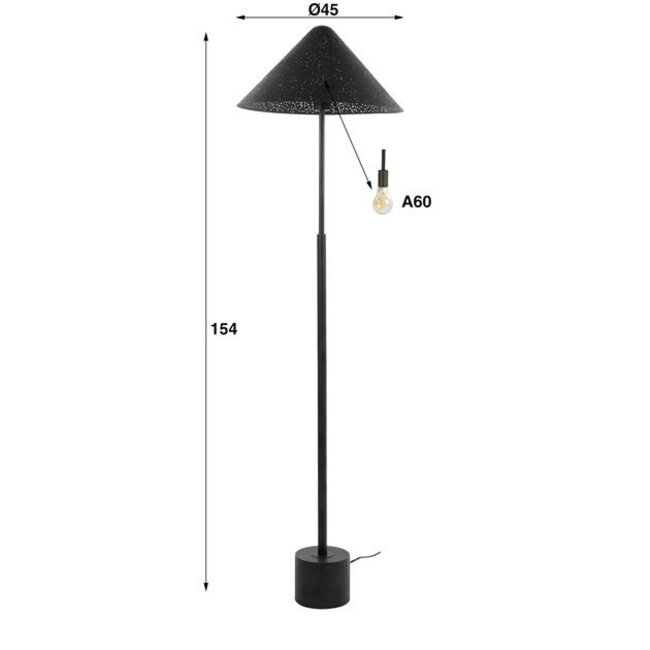 Kosmos Vloerlamp - 45x45x154cm - Charcoal - Metaal