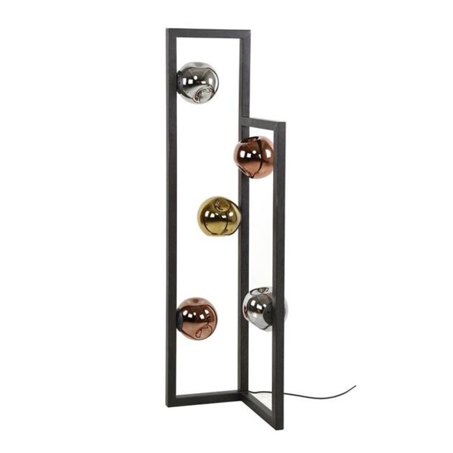 PS-Collection Stellar 5L Artic Vloerlamp - 30x30x130cm - Artic Zwart - Metaal