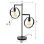 Tafellamp Charcoal Metaal 2 Lichtpunten - Ring