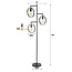 PS-Collection Ring 3L Vloerlamp - 50x22x155cm - Charcoal - Metaal