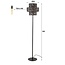 Vloerlamp Metaal Zwart Bruin Lantern 1-Lichts