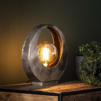 PS-Collection Tafellamp Oud Zilver Metaal 1 Lichtpunt - Full Moon