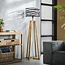 Vloerlamp Slate Grey Metaal Hout 1 Lichtpunt - Twist
