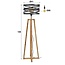 PS-Collection Twist Houten Kruisframe Vloerlamp - 41x41x135cm - Slate Grey - Metaal