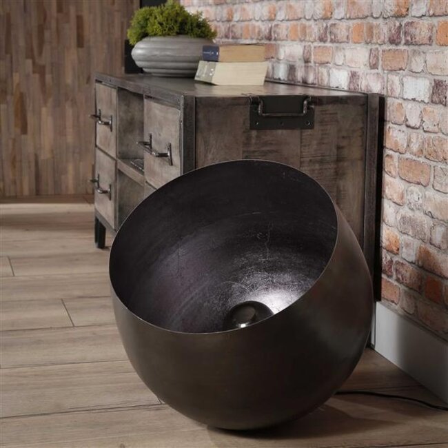 Tafellamp Zwart Nikkel Metaal Basket Ø50cm