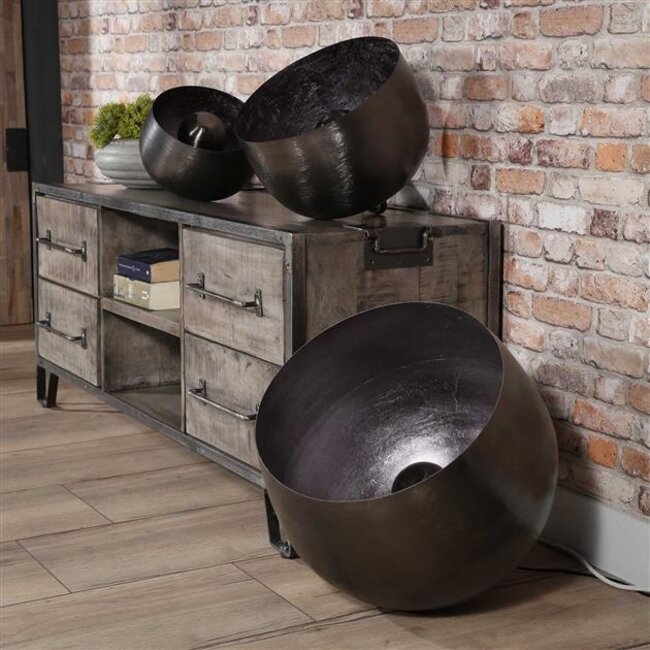 Tafellamp Zwart Nikkel Metaal Ø50cm - Basket