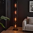 Vloerlamp Zwart Metaal Smoke Glas Tower 4-lichts