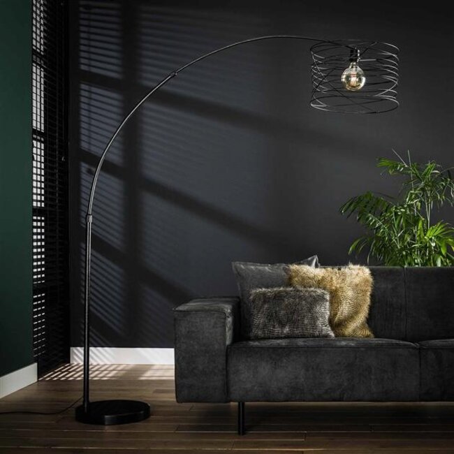 Booglamp Charcoal Metaal Curl 1-licht Gebogen Arm