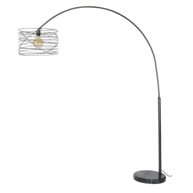 Booglamp Charcoal Metaal Curl 1-licht Gebogen Arm