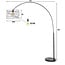 Booglamp Charcoal Metaal 1 Lichtpunt - Curl
