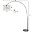 Booglamp Charcoal Metaal Curl 1-licht Gebogen Arm