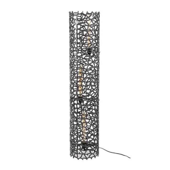 Weaver Cylinder XL Vloerlamp - Ø25x122cm - Zwart Nikkel - Metaal