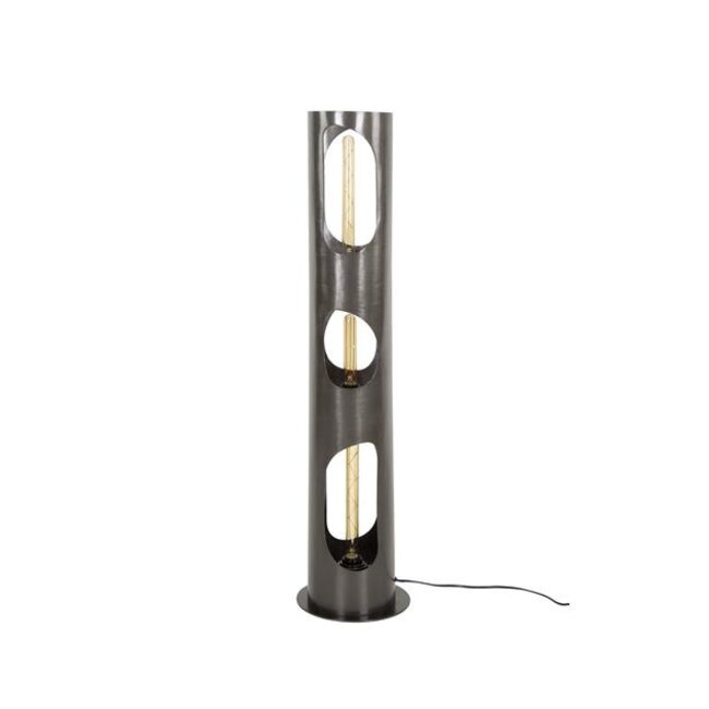 PS-Collection Organic Cylinder L Vloerlamp - Ø25x111cm - Zwart Nikkel - Metaal