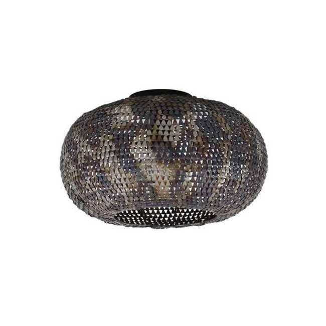 PS-Collection Armor Plafondlamp - 40x40x20cm - Zwart/Bruin - Metaal